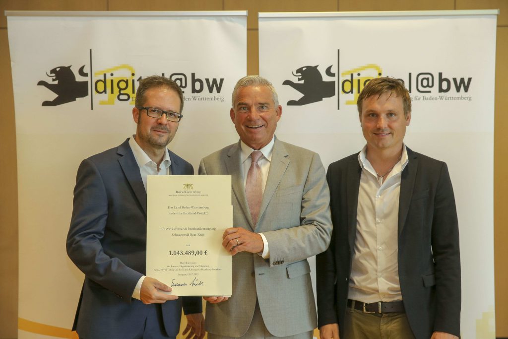 Das Land Baden-Württemberg fördert den Breitbandausbau im Schwarzwald-Baar-Kreis mit knapp 1.044.000 Euro