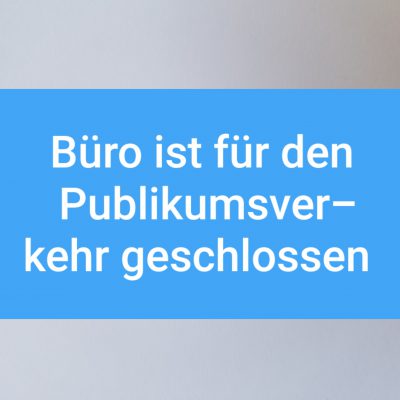 Zweckverbands-Büro für den Publikumsverkehr geschlossen