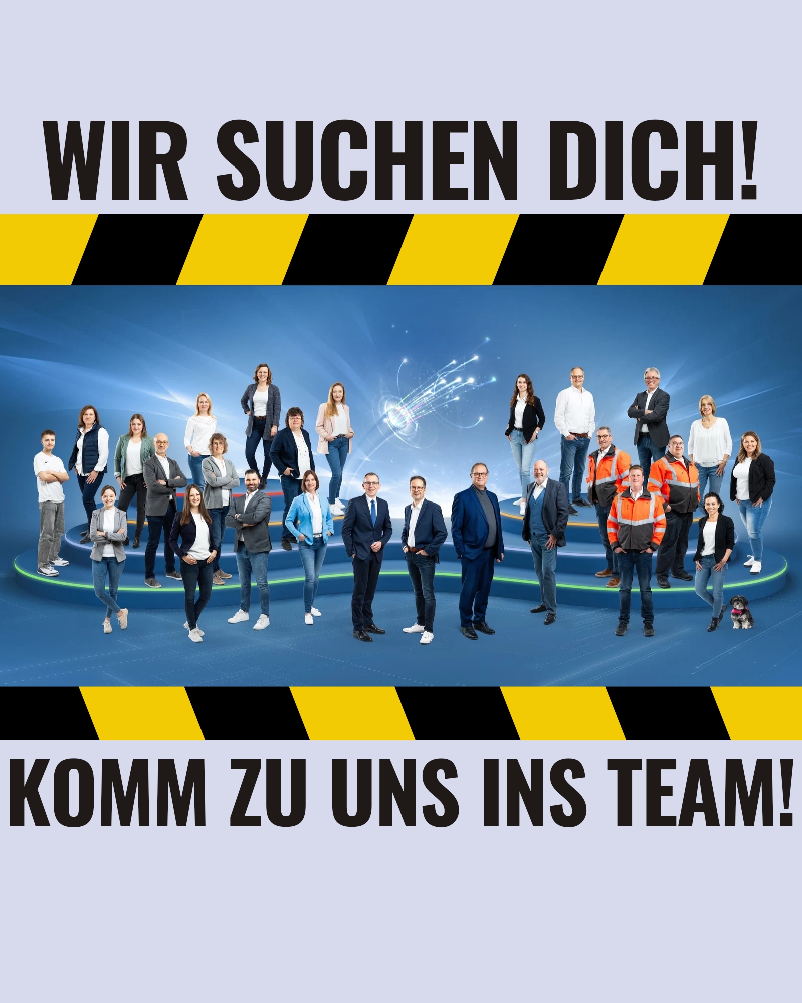 Eine Suchanzeige für die ausgeschriebene Stelle. "Wir suchen dich!"