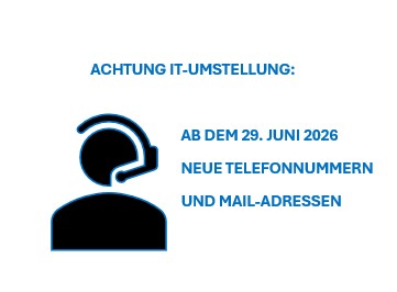 Hinweis auf die neuen Telefonnummern und Mail-Adressen